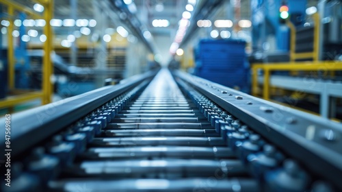 Industrial Conveyor Belt in Modern Manufacturing Facility © kvladimirv