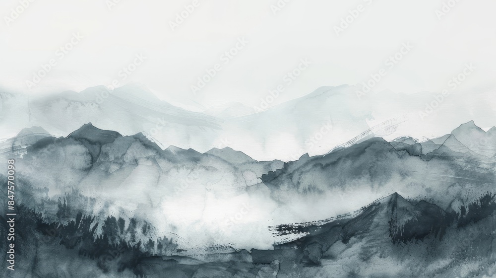 sumi-e ink washes ethereal zen landscape abstract background sumi-e ink washes ethereal zen landscape abstract background