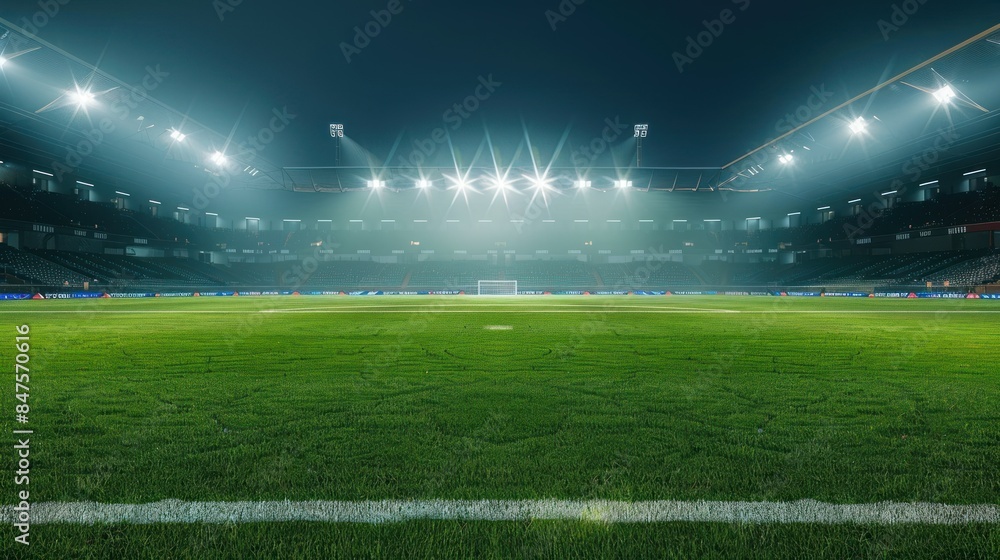 Obraz premium Football field for competition Green Lawn Football Sports background