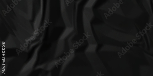 Black crumpled paper background texture pattern overlay. crinkled wrapper rumple wrinkled high resolution arts craft and Seamless black crumpled paper.	
