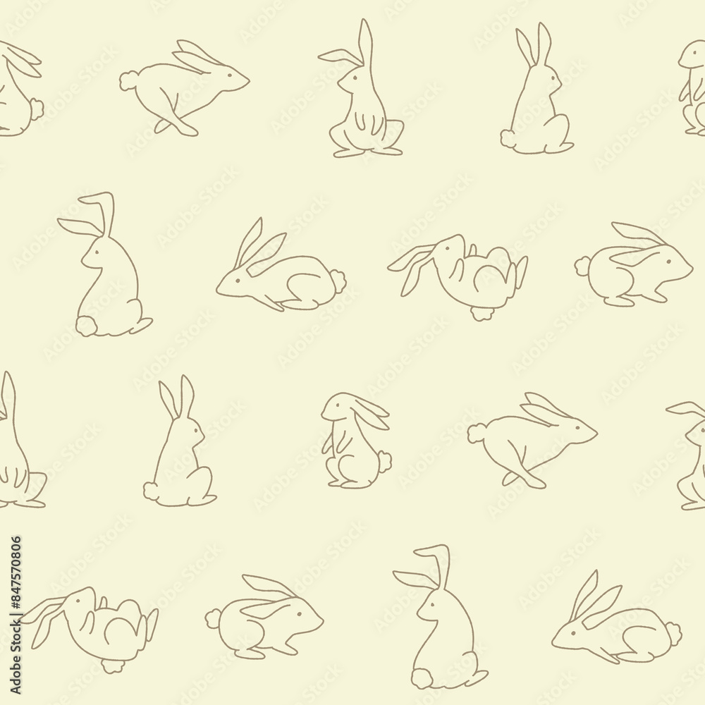 Outline Collection of Rabbit Seamless Pattern Vector illustration Design Outline Collection of Rabbit Seamless Pattern Vector illustration Design