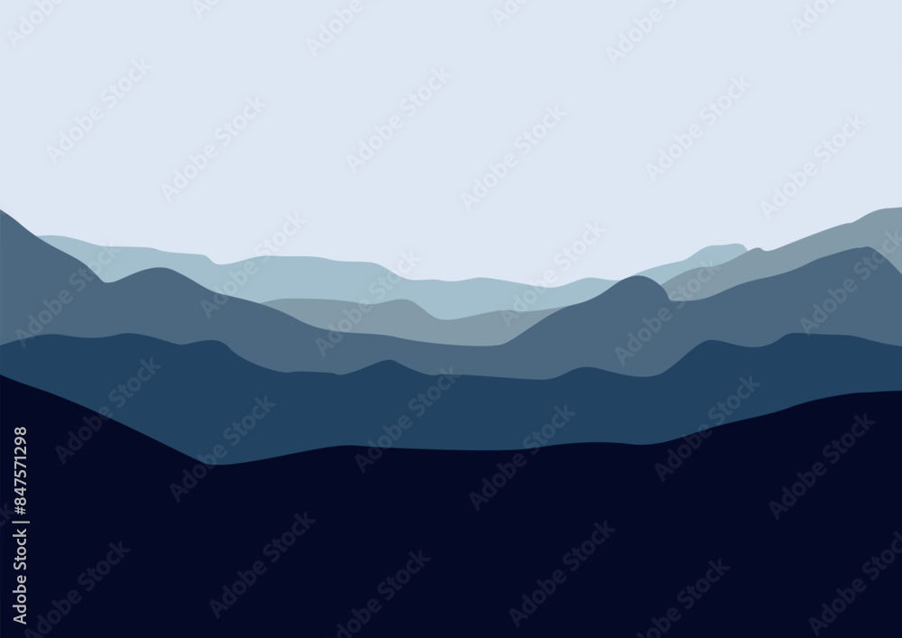 Mountains in nature landscape, illustration design in for background.