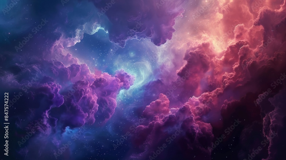 Fototapeta premium Ethereal cosmic clouds dreamscapes abstract background