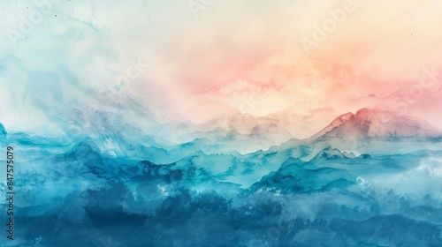 Ethereal watercolor strokes dreamscape abstract background