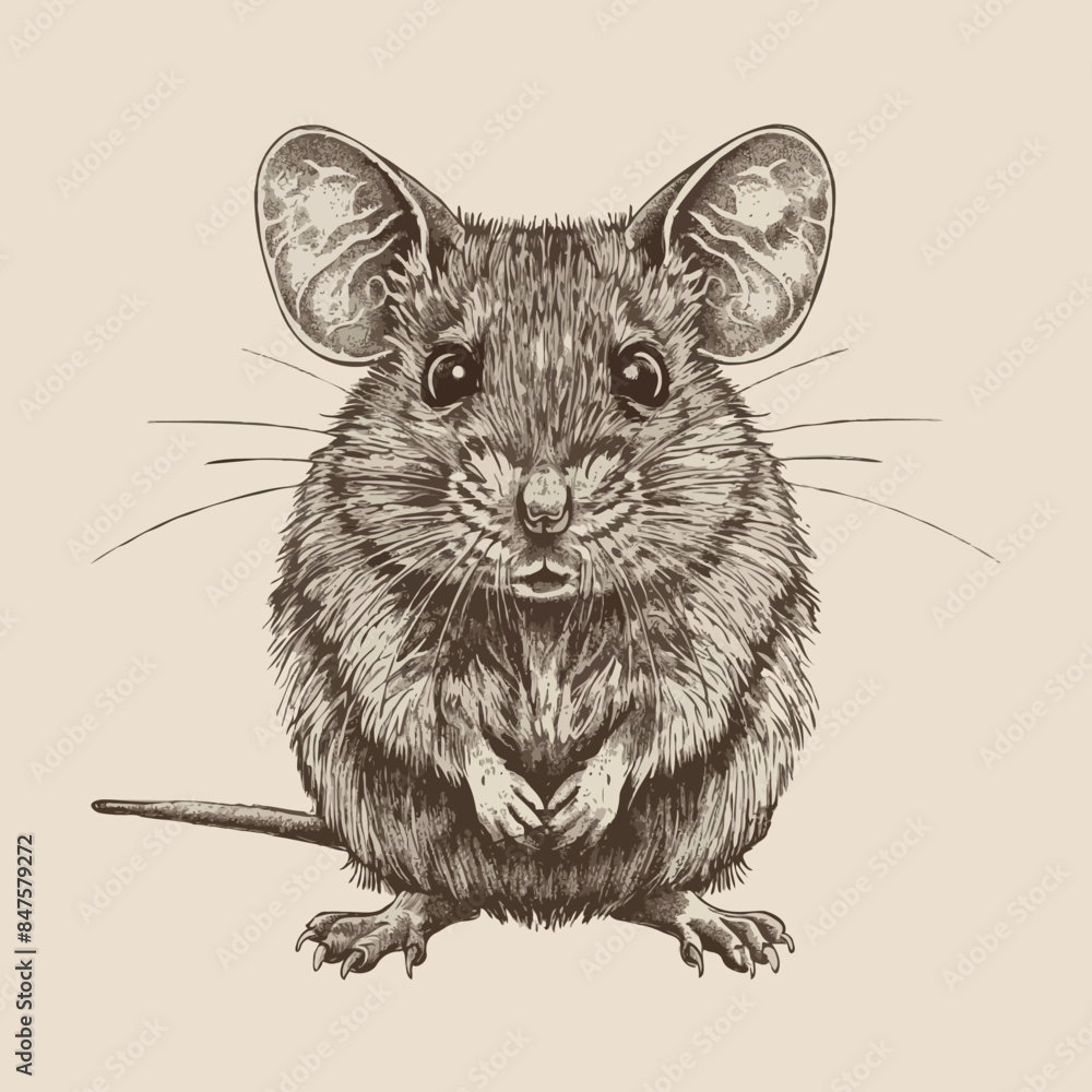 Antique Style Mouse Vector Illustration Antique Style Mouse Vector Illustration
