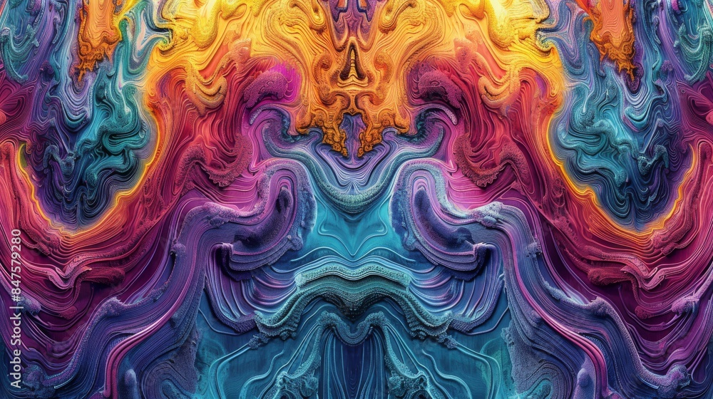 Fractalized brushwork kaleidoscope psychedelic visions abstract background Fractalized brushwork kaleidoscope psychedelic visions abstract background