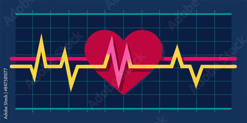vector illustration of the heartbeat line. Electrocardiogram. Heart pulse. Emergency EKG monitoring illustration 