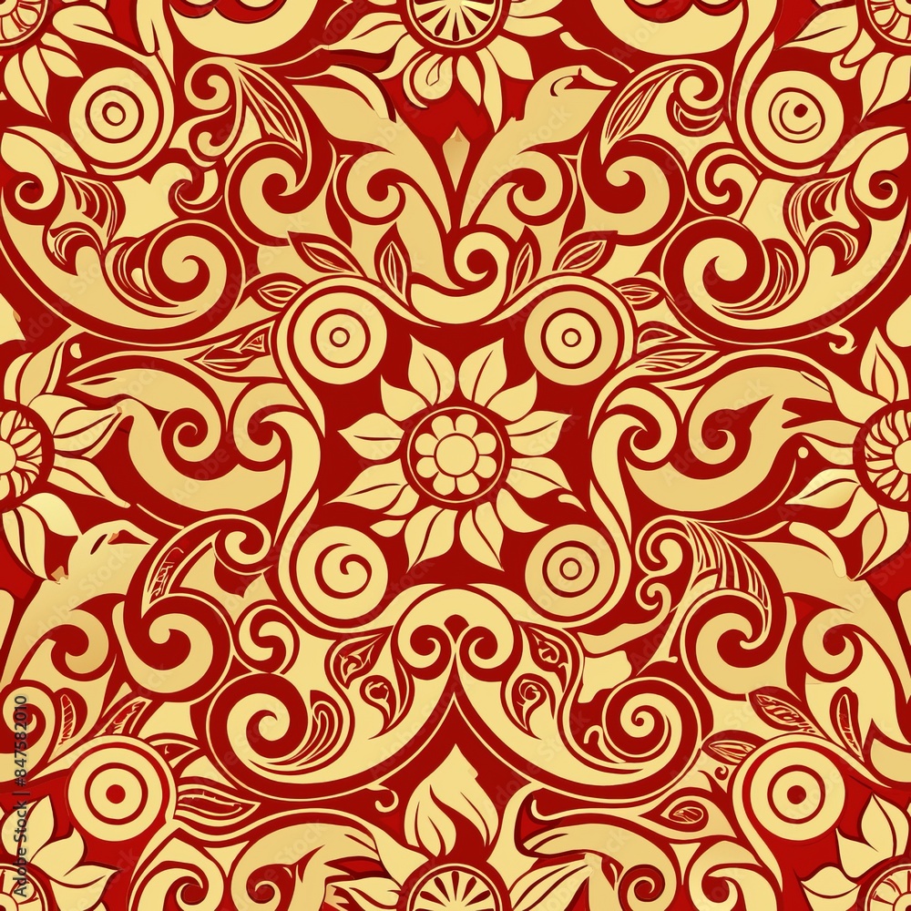 Seamless pattern of decorative borders with intricate scrollwork, Generative AI Seamless pattern of decorative borders with intricate scrollwork, Generative AI