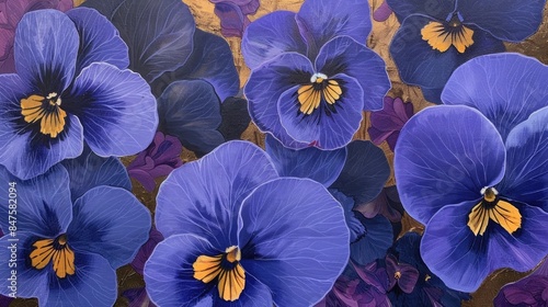 Violet blooms with golden stigmas
