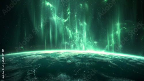 Wallpaper Mural Luminous auroras planetary vistas abstract background Torontodigital.ca