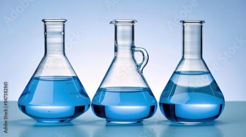 Chemical fluids in a laboratory showcasing scientific experiments and research equipment