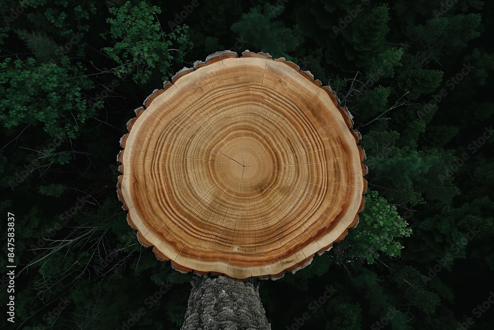 A large tree was cut horizontally, revealing a clear pattern of growth rings. Each ring represents a year of growth. The annual rings display the passage of time and the process of growth. A large tree was cut horizontally, revealing a clear pattern of growth rings. Each ring represents a year of growth. The annual rings display the passage of time and the process of growth.