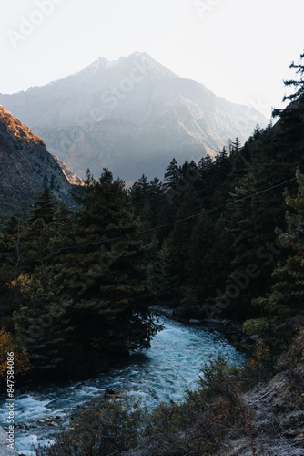 Mountain, River, and Forest, a beautiful balance of nature.