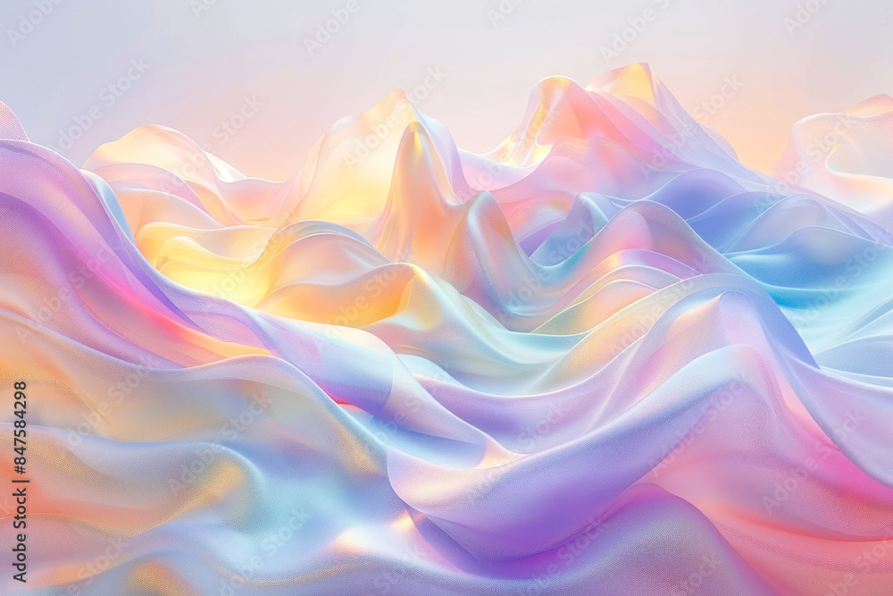 Fototapeta premium Abstract colorful wavy texture like satin fabric