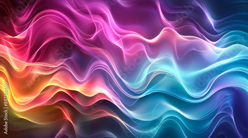 Swirling neon abstract with fluid curves