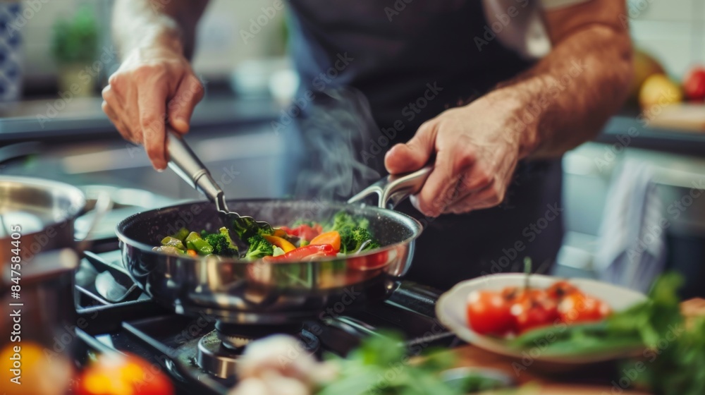 A person cooks a meal A person cooks a meal