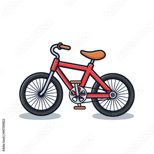 red cartoon bicycle illustration design © Kitypaws design