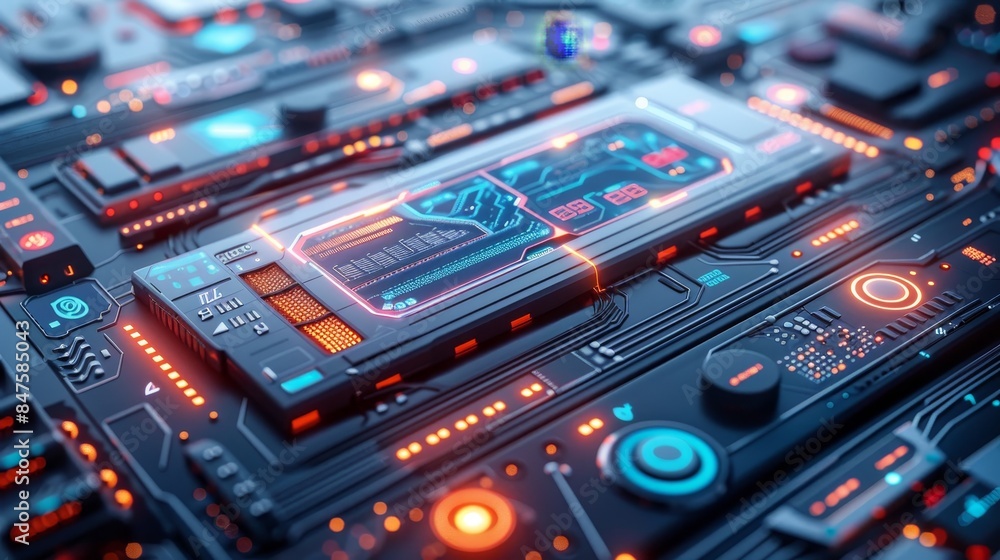 Bank account, 3D illustration, secure interface, isolated on white background, futuristic, high-tech elements Bank account, 3D illustration, secure interface, isolated on white background, futuristic, high-tech elements
