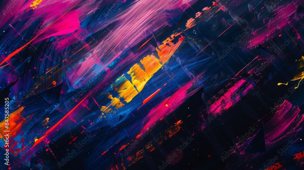 Neon acrylic brushstrokes abstract background Neon acrylic brushstrokes abstract background
