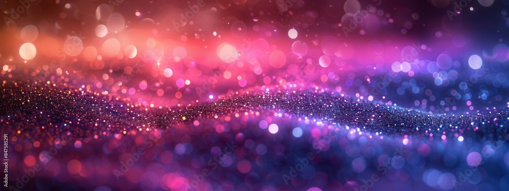 Abstract wave with soft purple glowing bokeh light background. Abstract wave with soft purple glowing bokeh light background.