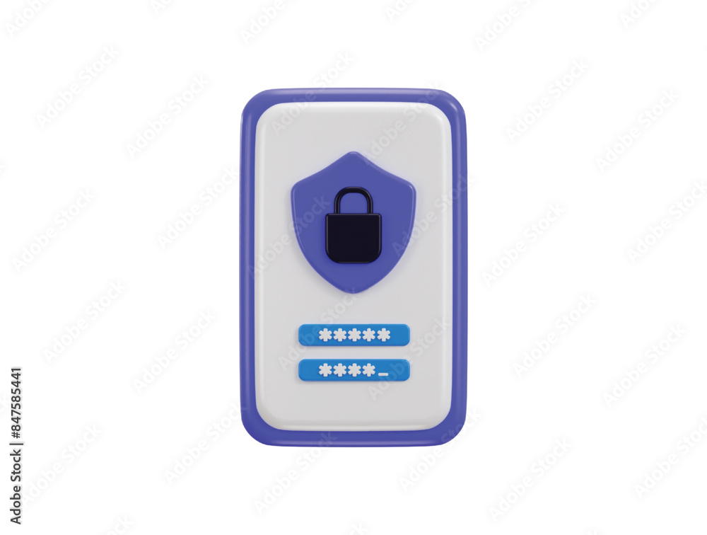 3d smart phone data security icon 3d render 3d smart phone data security icon 3d render