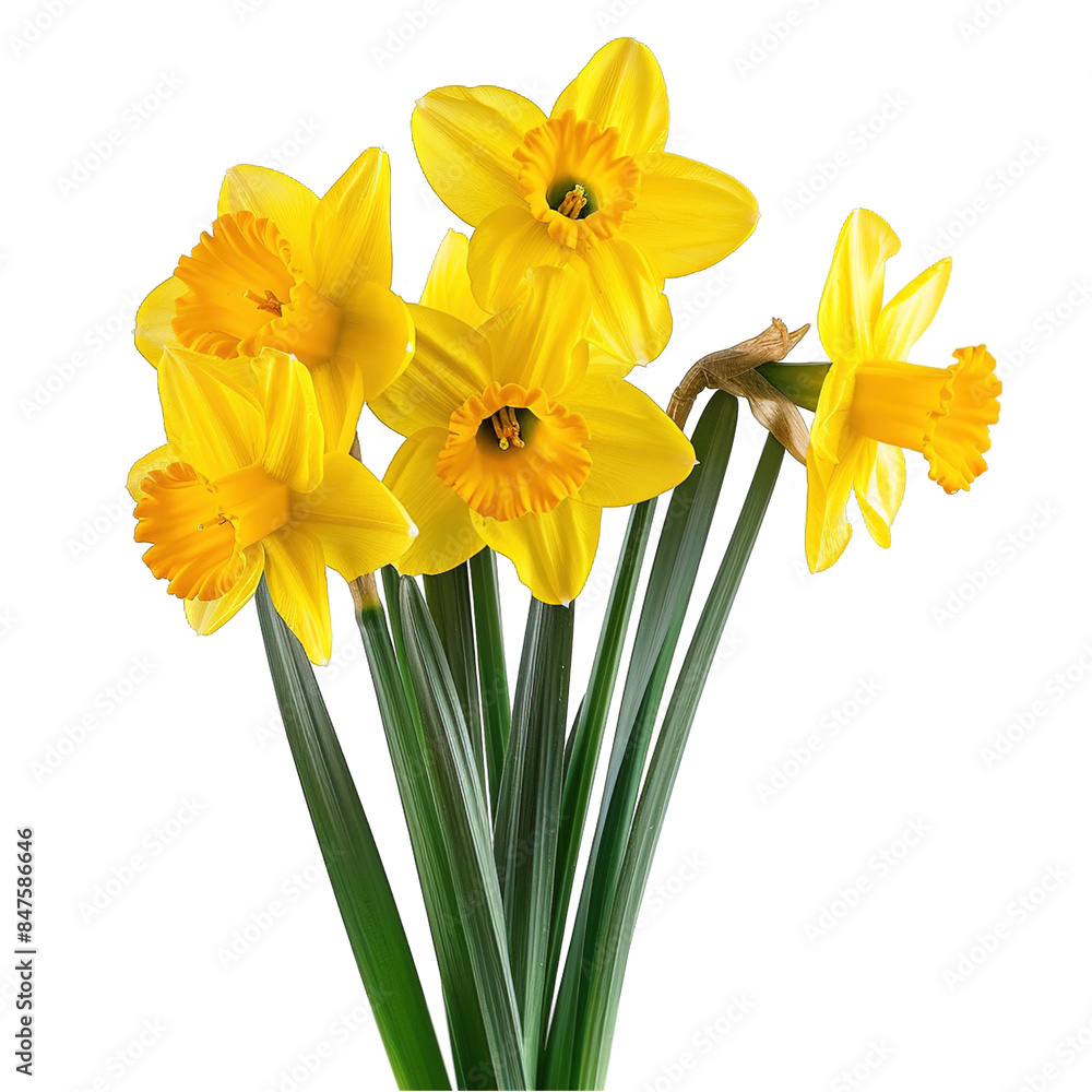 Fototapeta premium Bouquet of daffodils Png