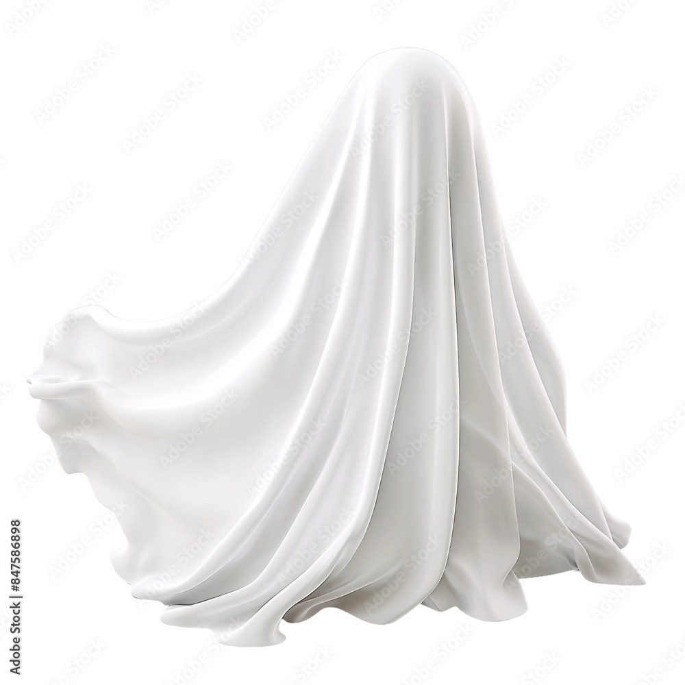 white cloth ghost isolated on white background white cloth ghost isolated on white background