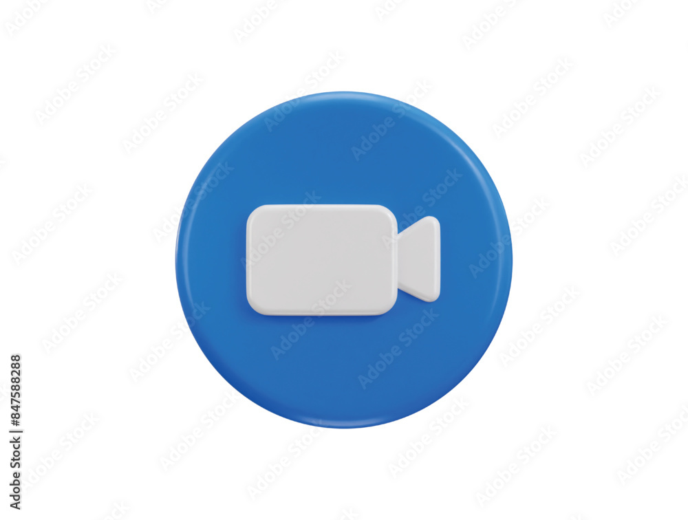 Video call button icon 3d rendering vector illustration Video call button icon 3d rendering vector illustration
