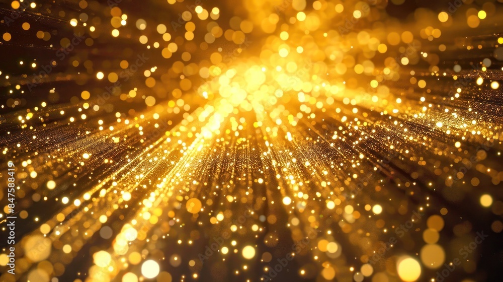 Obraz premium Explosive golden glitter starburst effect