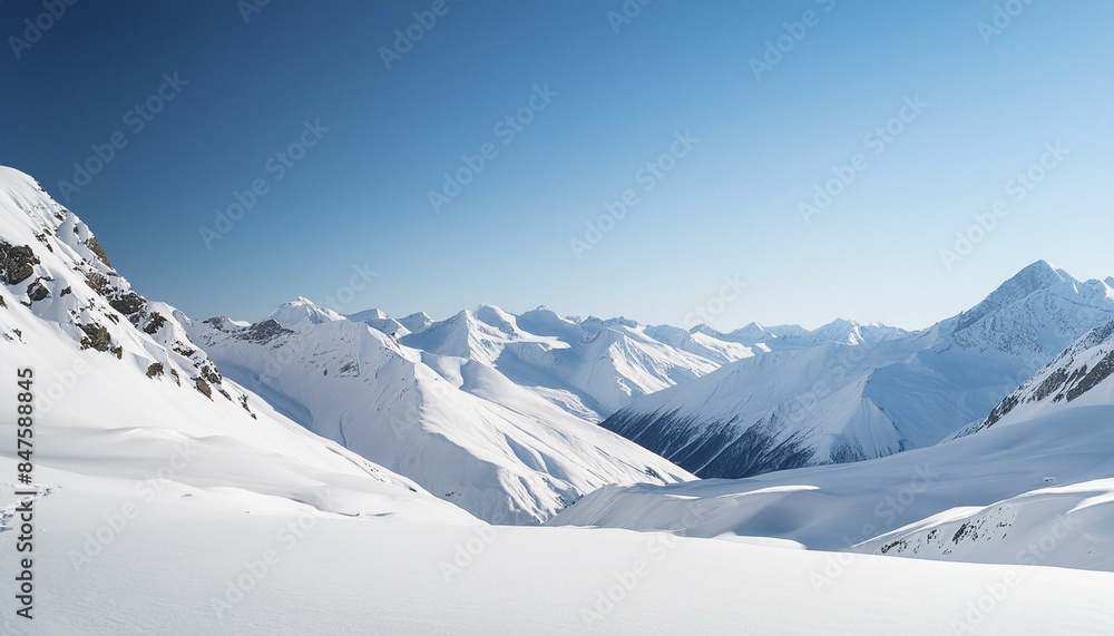 Fototapeta premium 【リアルな風景】壮大な雪山の壁紙