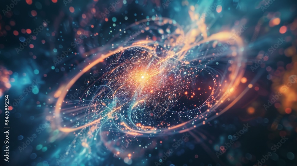 Subatomic particles quantum environments abstract background Subatomic particles quantum environments abstract background