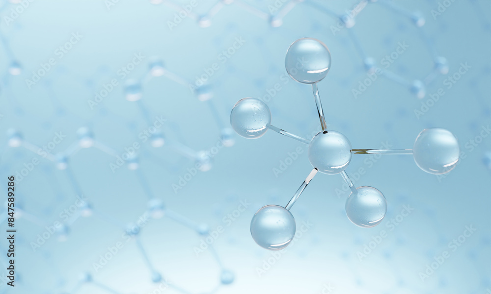 molecule background, skin care cosmetics solution, 3d illustration molecule background, skin care cosmetics solution, 3d illustration