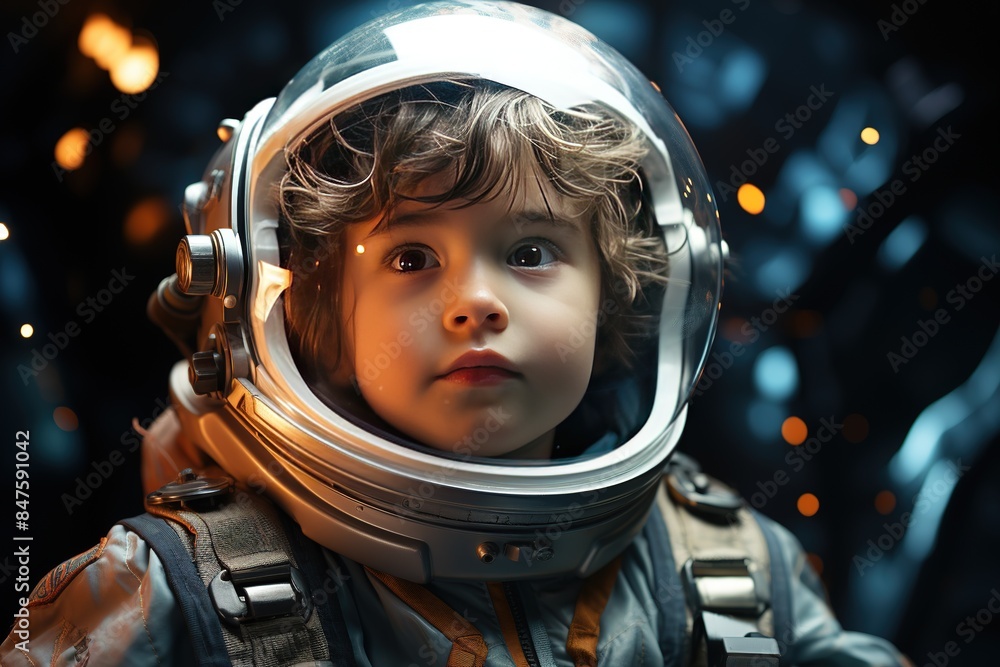 Young optimistic boy in orange spacesuit in space ship sitting, in the style of movie still, extremely gendered, dark themes, transcendental Young optimistic boy in orange spacesuit in space ship sitting, in the style of movie still, extremely gendered, dark themes, transcendental