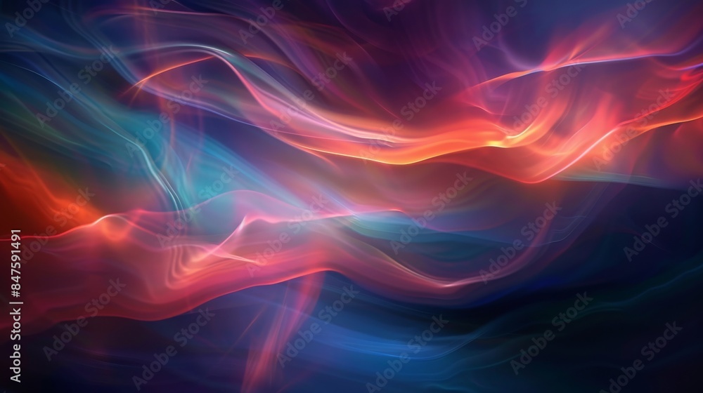 Obraz premium Translucent layered brushstrokes auroras abstract background