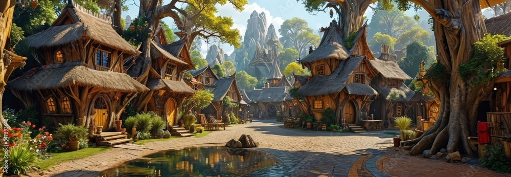 Fantasy Village in the Woods. Fantasy Village in the Woods.