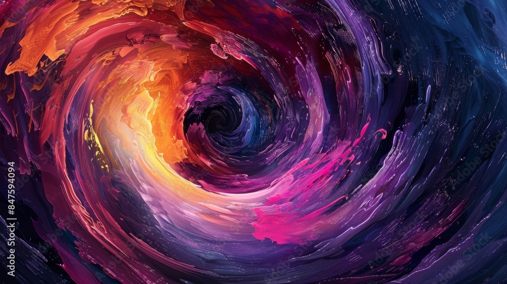 Vibrant acrylic brushstrokes swirling cosmic vortex abstract background Vibrant acrylic brushstrokes swirling cosmic vortex abstract background