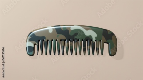 Camo textured hair comb icon photo