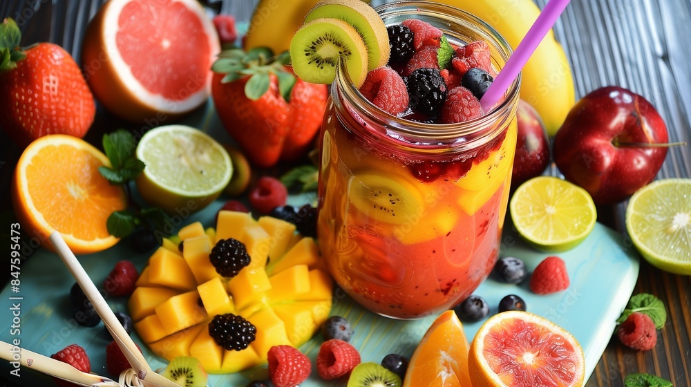 fruit smoothie with berries fruits fruit smoothie with berries fruits