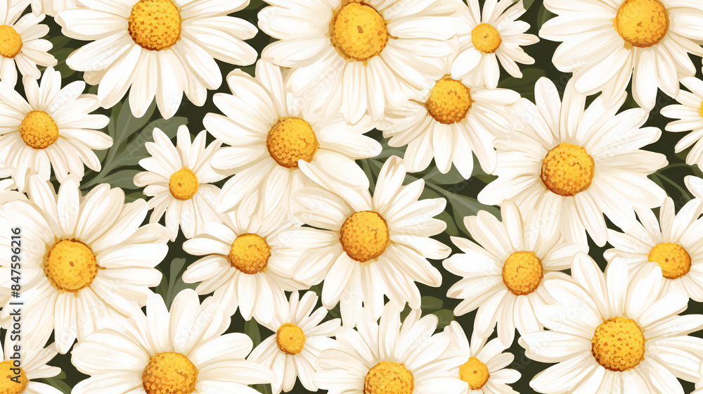 wallpaper pattern of daisies, white and yellow flowers wallpaper pattern of daisies, white and yellow flowers