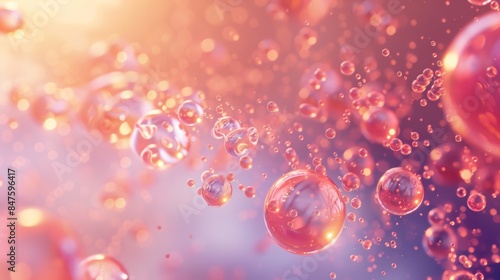 Wallpaper Mural A stunning 3D animation of cosmetic atoms transforming into a radiant aura of beauty and vitality as they disperse from a water droplet Torontodigital.ca