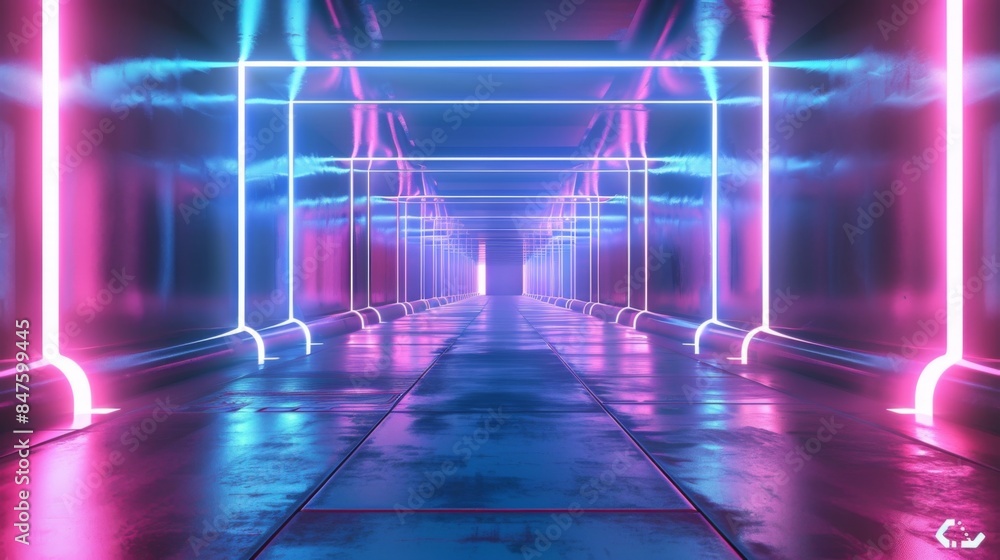 Abstract neon light background illustration generated by ai Abstract neon light background illustration generated by ai