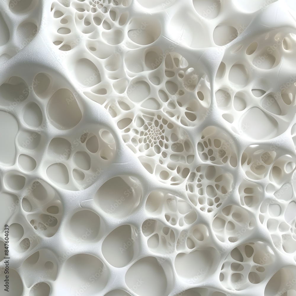 Intricate 3D Rendered Foam Texture with Ethereal Web-Like Pattern on White Background Intricate 3D Rendered Foam Texture with Ethereal Web-Like Pattern on White Background