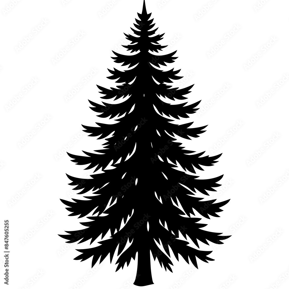 Obraz premium fir tree icon silhouette vector illustration