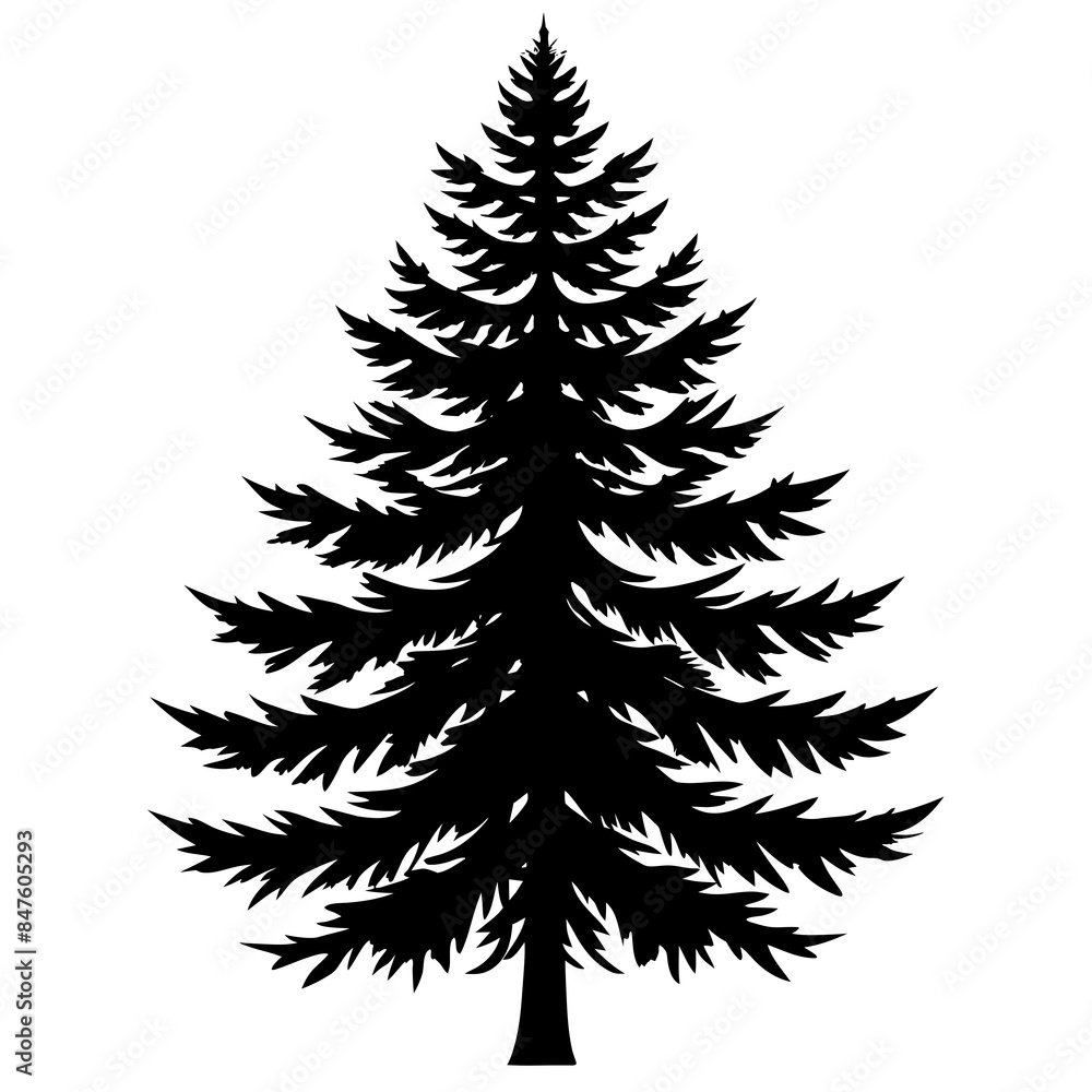 Obraz premium fir tree icon silhouette vector illustration