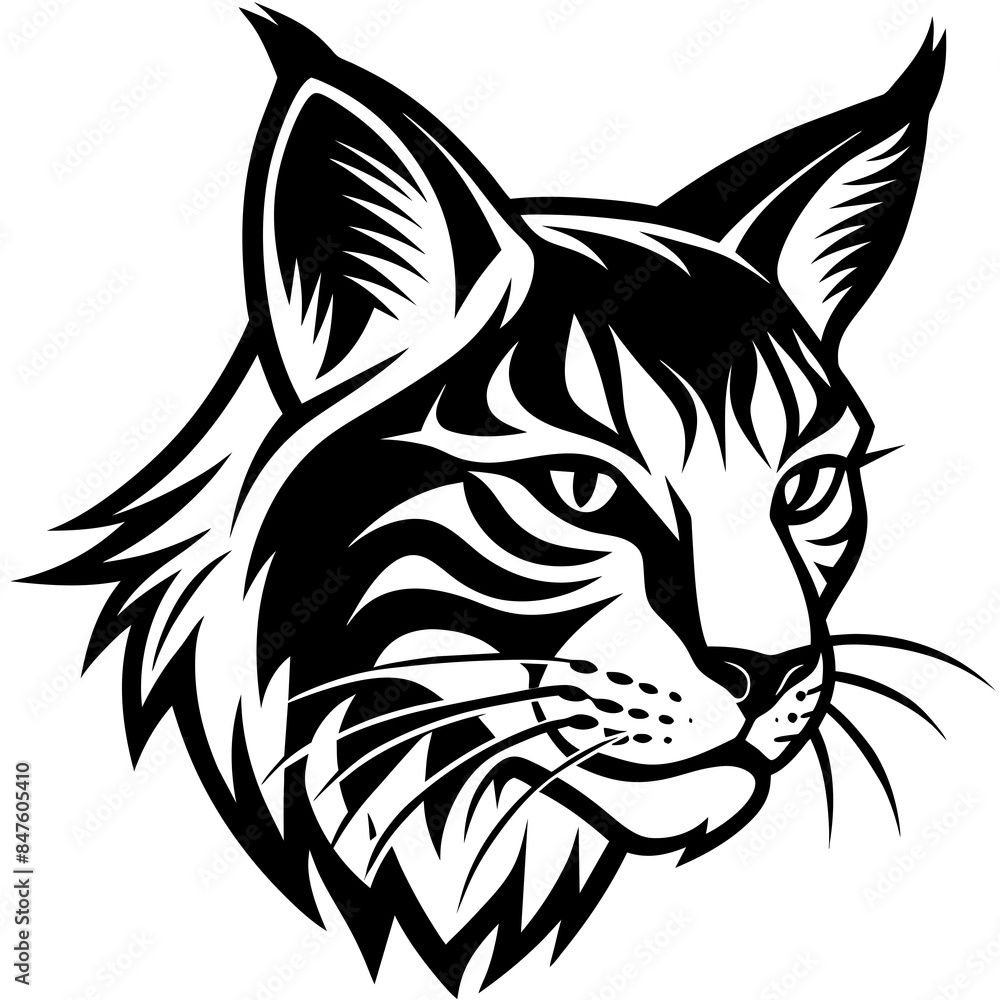 bobcat face logo silhouette vector illustration bobcat face logo silhouette vector illustration