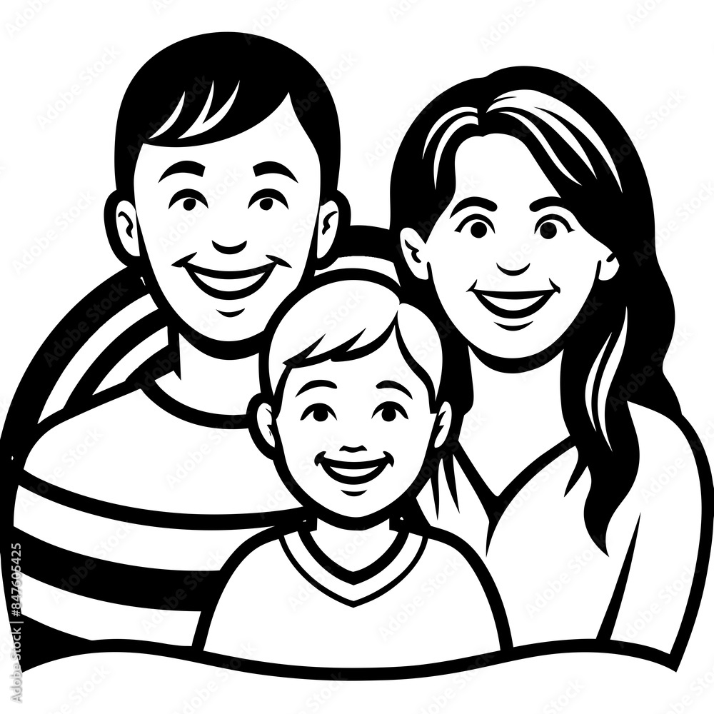 happy family and rainbow vector silhouette illustration happy family and rainbow vector silhouette illustration