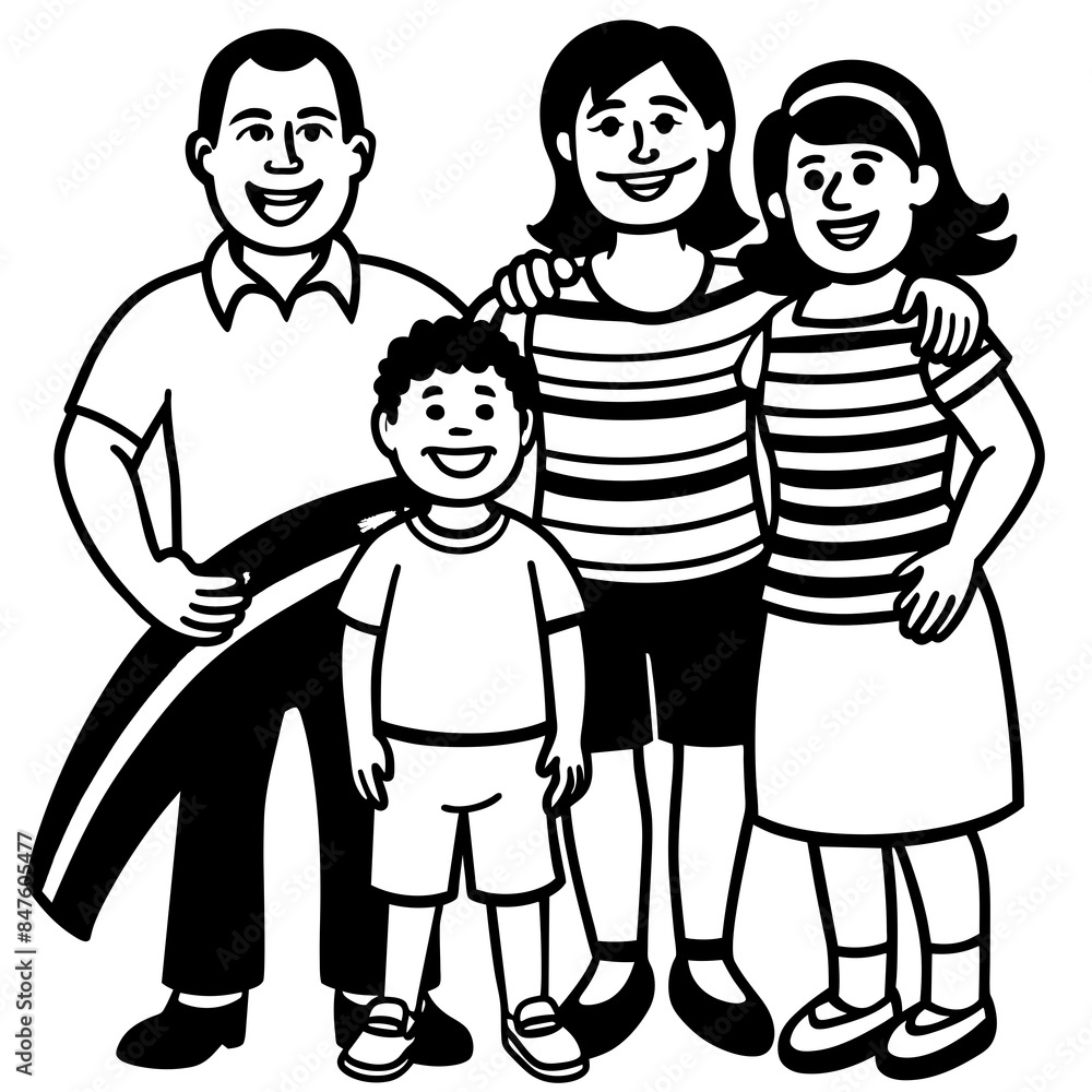 happy family and rainbow vector silhouette illustration happy family and rainbow vector silhouette illustration