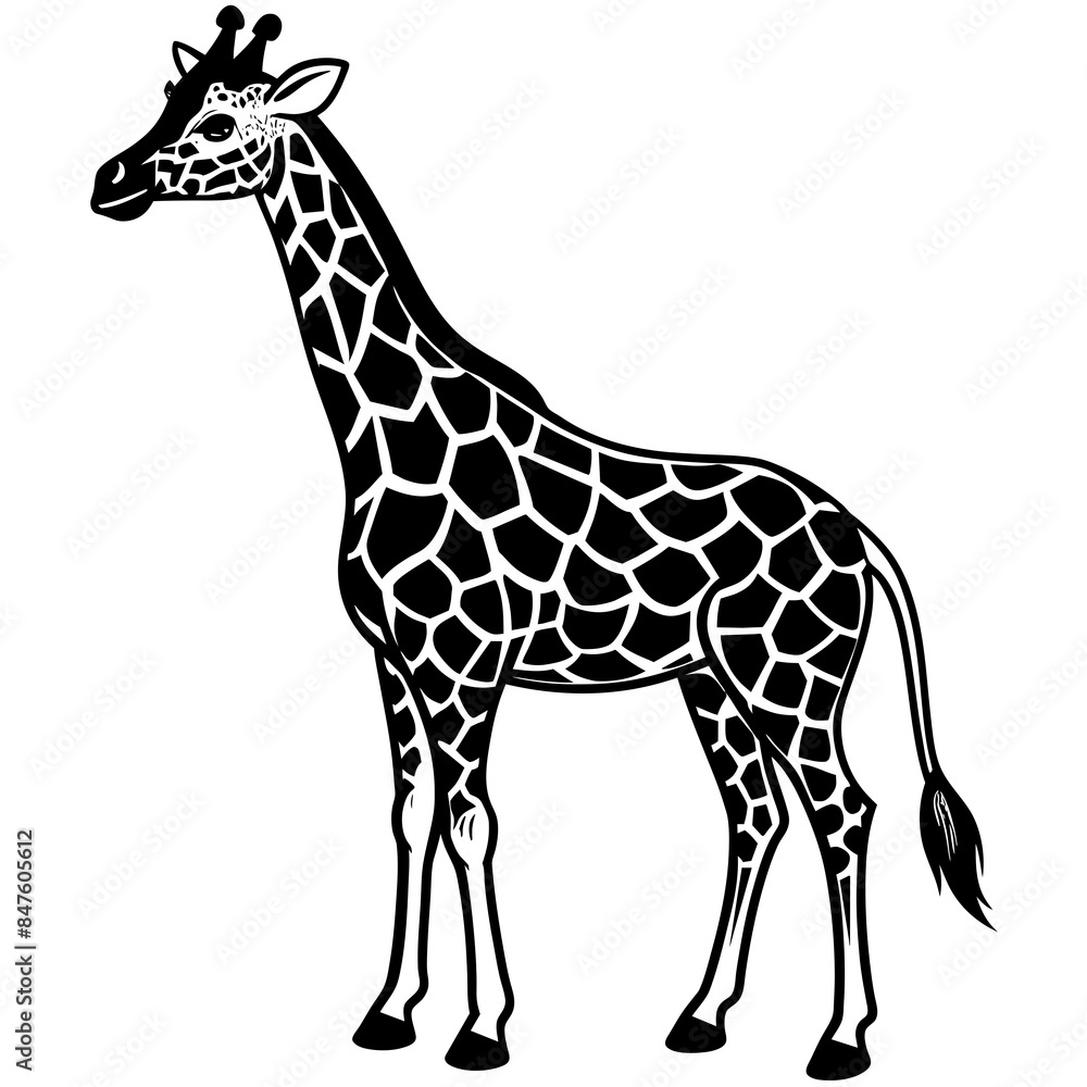 Obraz premium giraffe icon vector silhouette illustration