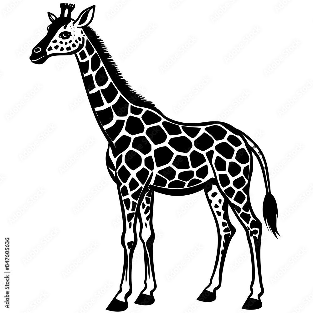 Fototapeta premium giraffe icon vector silhouette illustration