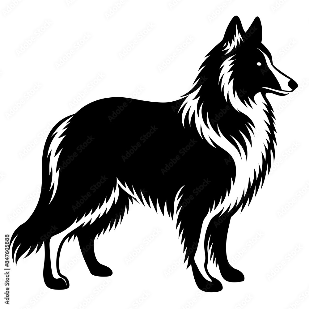 Lassie dog silhouette vector illustration Lassie dog silhouette vector illustration